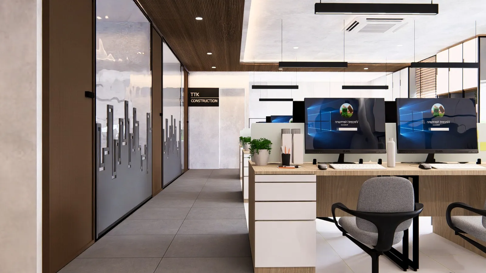 Glass-walled cabins (interior concept)